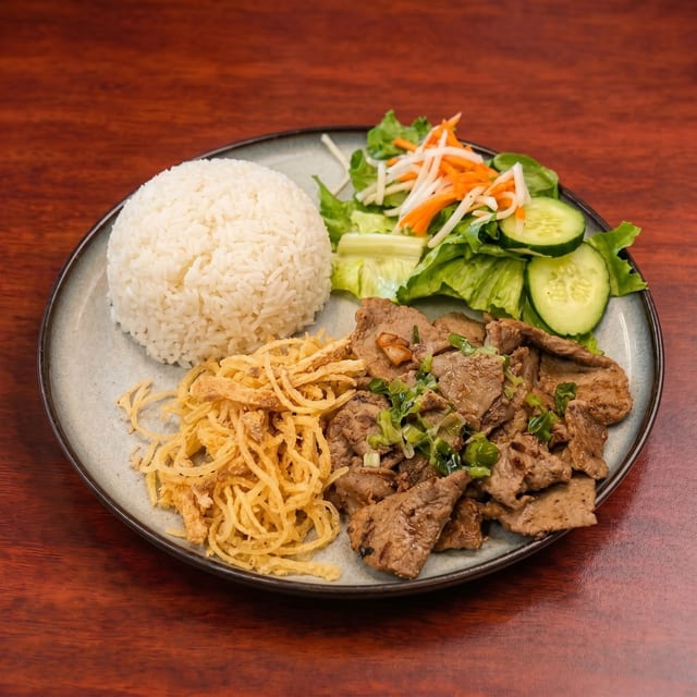 Grilled Beef & Shredded Pork Skin.
